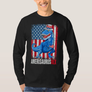 Dinosaurier 4. Juli Kinder Jungen Männer Amerisaur T-Shirt