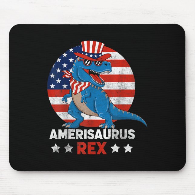 Dinosaurier 4. Juli Männer Frauen Mädchen Amerisau Mousepad (Vorne)