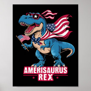 Dinosaurier 4. Juli Männer Frauen Mädchen Amerisau Poster