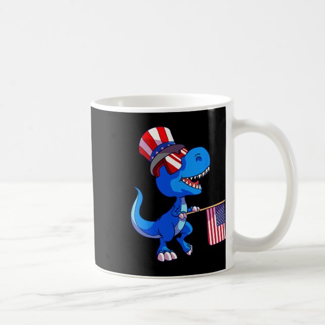 Dinosaurier 4. Juli Shirt US-Flagge Dino Kinder Ju Kaffeetasse (Rechts)