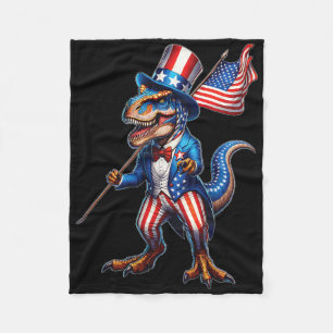 Dinosaurier 4. Juli T-rex USA Patriotische Amerika Fleecedecke