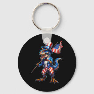 Dinosaurier 4. Juli T-rex USA Patriotische Amerika Schlüsselanhänger
