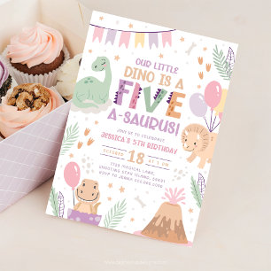 Dinosaurier 5. Geburtstag Einladung. Five Baby Din Einladung