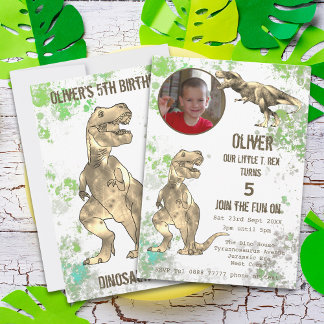 Dinosaurier 5. Geburtstagsparty T Rex Boys Foto Gr Einladung