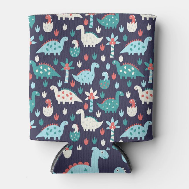 Dinosaurier Adventure Nahtlos Design Dosenkühler (Vorderseite)