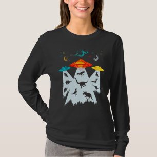 Dinosaurier Alien Entführung für Ufo-Dino-Kinder T-Shirt