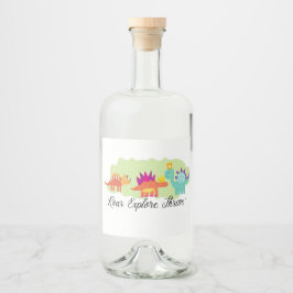 Dinosaurier Alkoholflaschenetikett