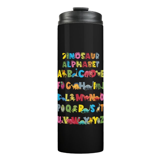 Dinosaurier Alphabet ABC Thermosbecher (Vorderseite)