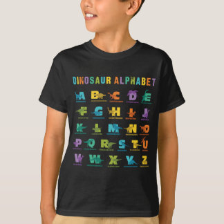 Dinosaurier Alphabet Arten von Dinosauriern T-Shirt