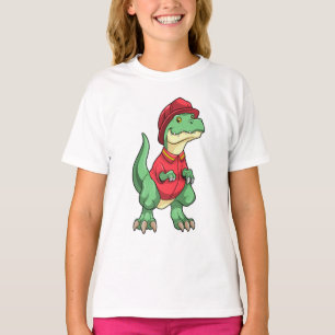 Dinosaurier als Feuerwehrmann mit Feuerhelm T-Shirt