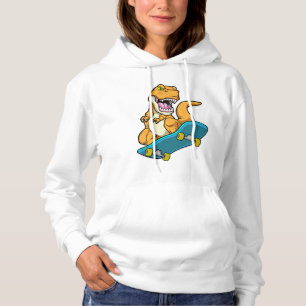 Dinosaurier als Skater mit Skateboard Hoodie