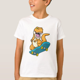 Dinosaurier als Skater mit Skateboard T-Shirt