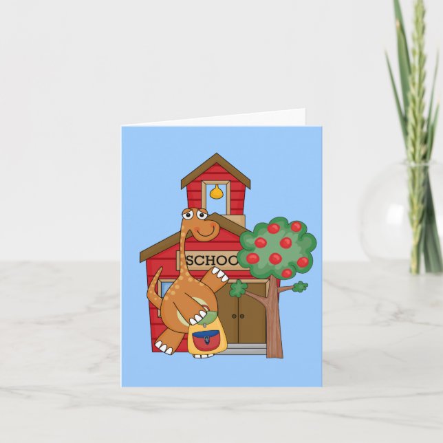 Dinosaurier an T - Shirt und Geschenke der Schule Karte (Vorderseite)