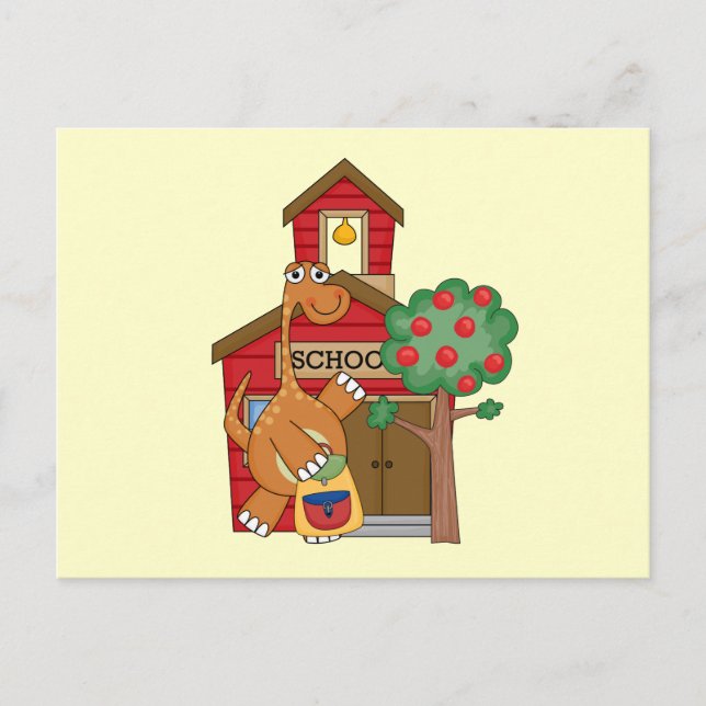 Dinosaurier an T - Shirt und Geschenke der Schule Postkarte (Vorderseite)