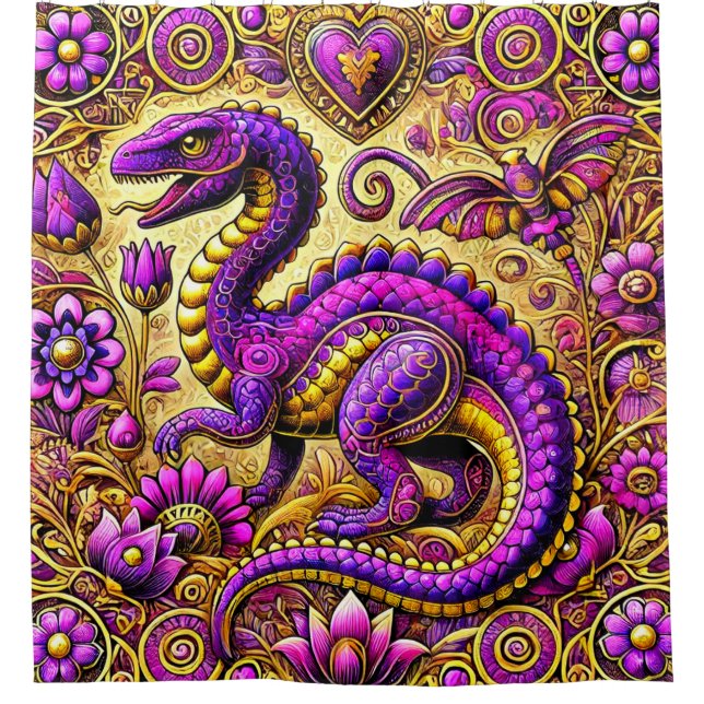 Dinosaurier Art Duschvorhang (Vorderseite)