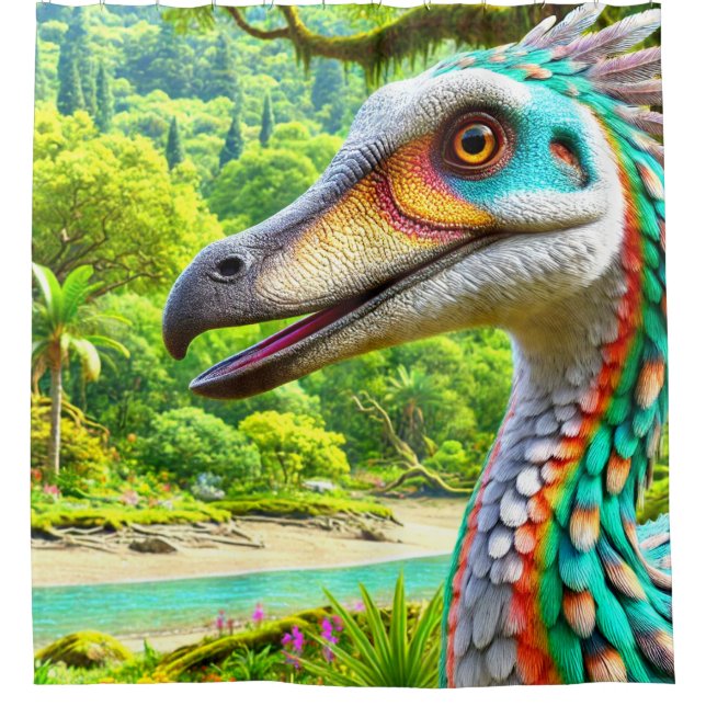 Dinosaurier Art Duschvorhang (Vorderseite)