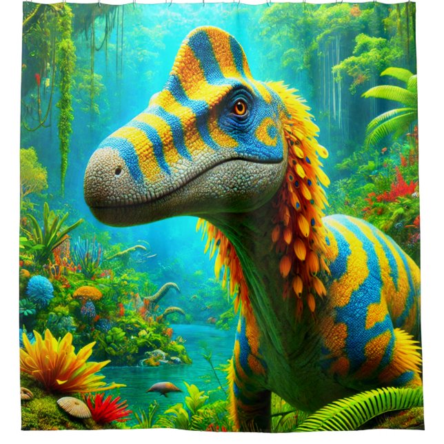 Dinosaurier Art Duschvorhang (Vorderseite)