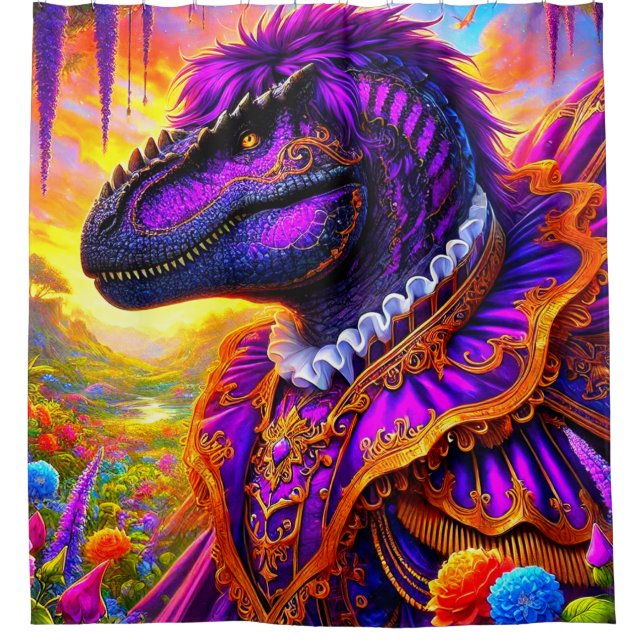 Dinosaurier Art Duschvorhang (Vorderseite)