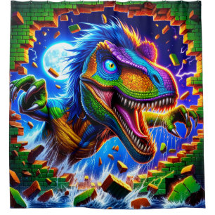 Dinosaurier Art Duschvorhang
