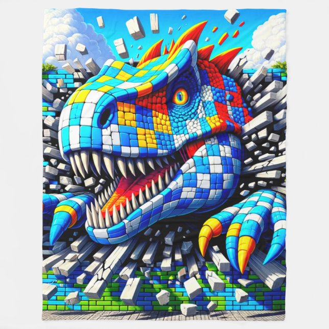 Dinosaurier Art Fleecedecke (Vorderseite)