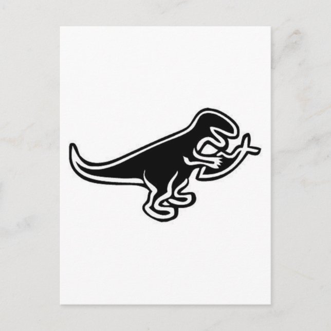 Dinosaurier aß Jesus Fish Postkarte (Vorderseite)