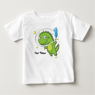 Dinosaurier-Astronauten-1. Geburtstag Baby T-shirt