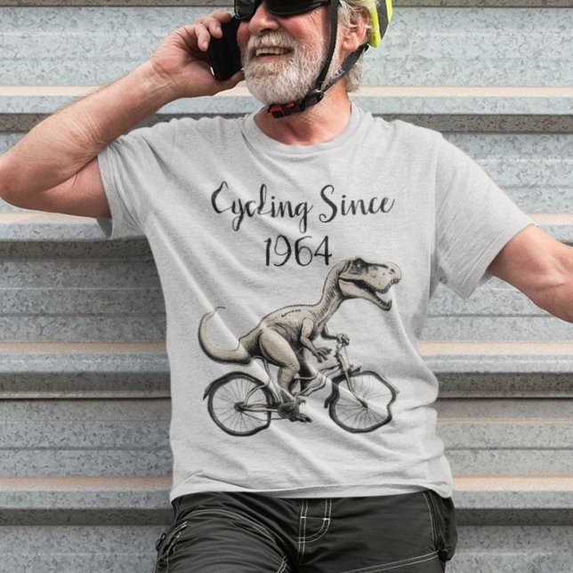 Dinosaurier auf einem Fahrrad Dino Bike Radfahrer  T-Shirt (Von Creator hochgeladen)