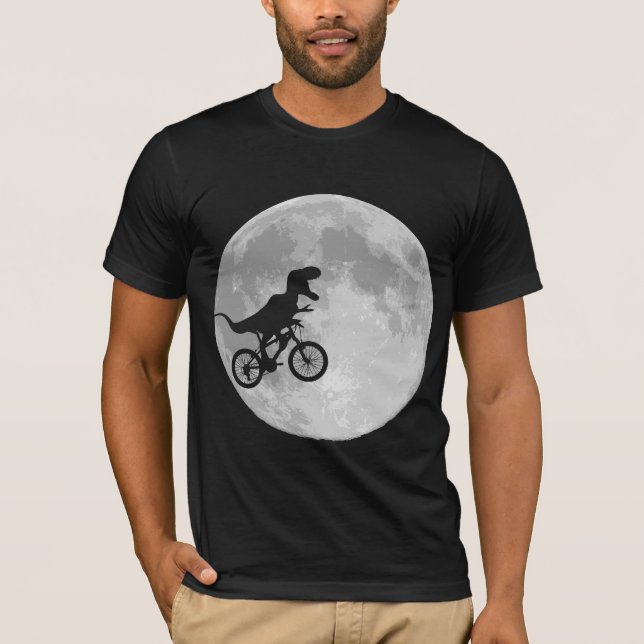 Dinosaurier auf einem Rad mit dem Mond T-Shirt (Vorderseite)