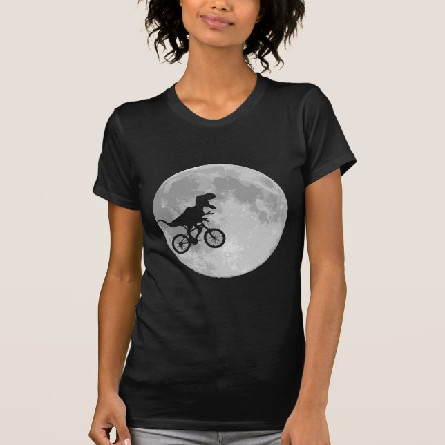 Dinosaurier auf einem Rad mit dem Mond T-Shirt (Vorderseite)