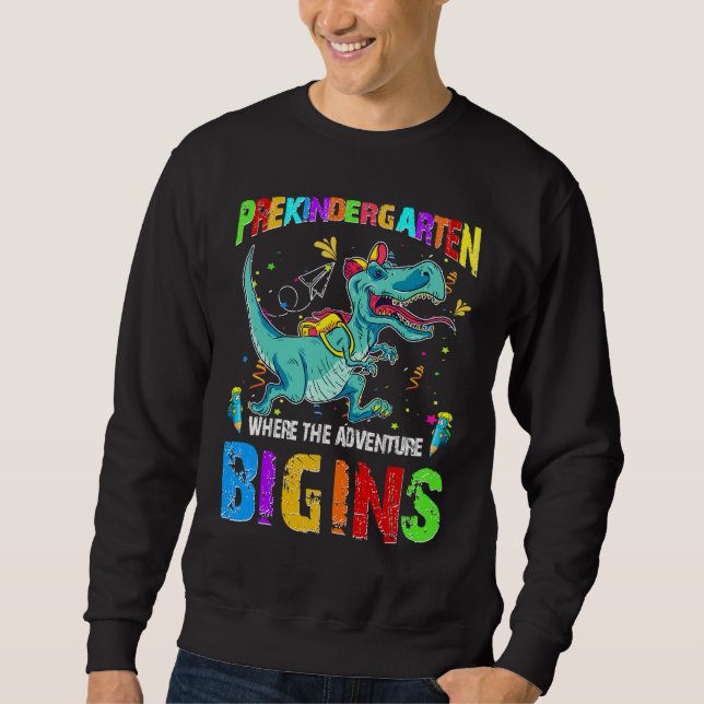 Dinosaurier aufgepasst, wird Vorschule zerquetsche Sweatshirt (Vorderseite)