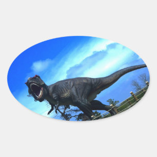 Dinosaurier-Aufkleber III Ovaler Aufkleber