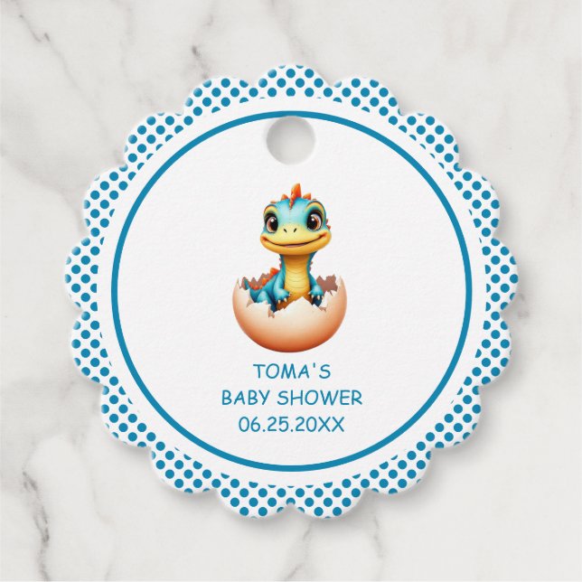 Dinosaurier aus Ei Geschenkanhänger (Vorderseite)