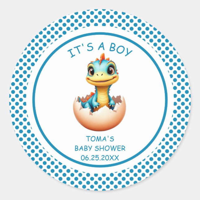 Dinosaurier aus Ei Runder Aufkleber (Vorderseite)