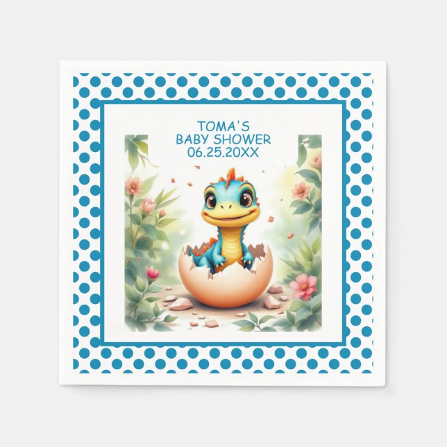 Dinosaurier aus Ei Serviette (Vorderseite)