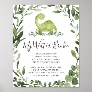 Dinosaurier Baby Dusche Mein Wasser Broke Schild