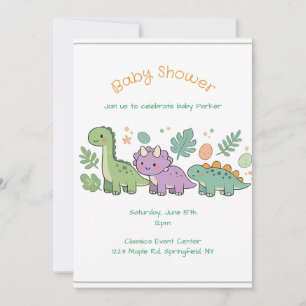 Dinosaurier-Baby-Party-Einladung für Junge oder Mä Einladung