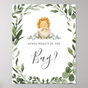 Dinosaurier Baby Shower Guess Was ist im Bag Game? Poster