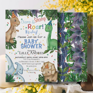 Dinosaurier Baby Shower Party   Stomp Chomp Roar! Einladung