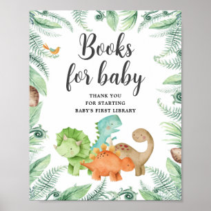 Dinosaurier Babyduschbücher für Babysignatur Poster