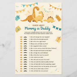 Dinosaurier Babydusche raten, wer Mama oder Papa