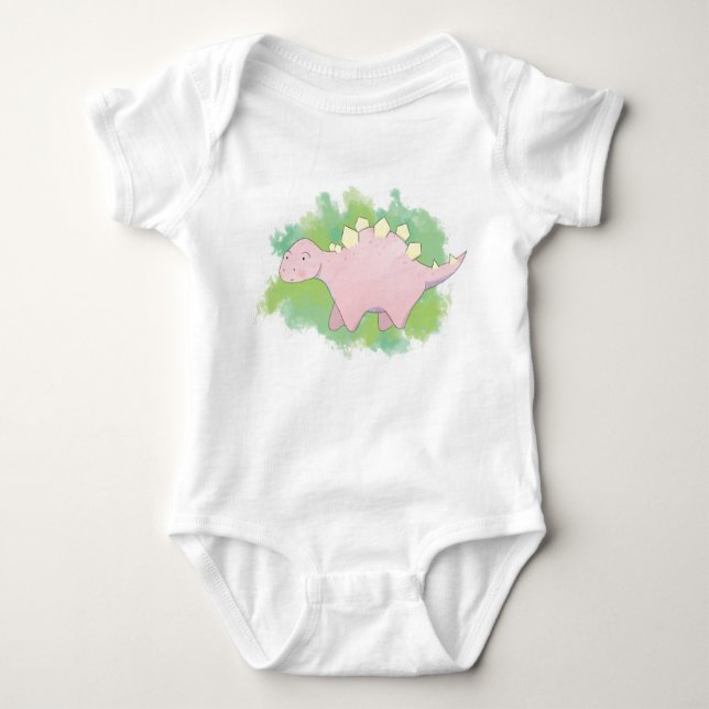 Dinosaurier Babygrow/sleepsuit - Stegosaurus Baby Strampler (Vorderseite)
