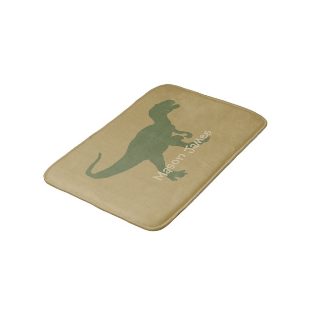 Dinosaurier-Bad-Matte T-Rex Silhouette-Camouflage Badematte (Schrägansicht)