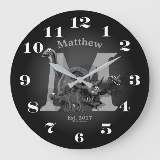 Dinosaurier - Beginn und Datum Große Wanduhr