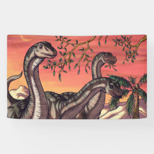 Dinosaurier bei Dämmerung Banner