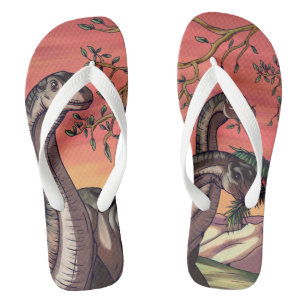 Dinosaurier bei Dämmerung Flip Flops