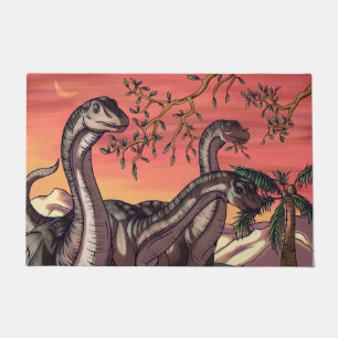 Dinosaurier bei Einbruch der Dämmerung Fußmatte