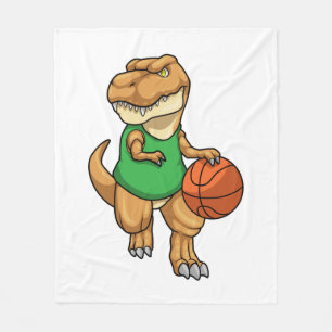 Dinosaurier beim Sport mit Basketball Fleecedecke
