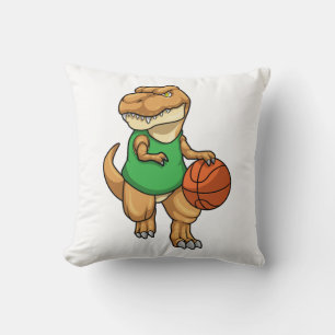 Dinosaurier beim Sport mit Basketball Kissen