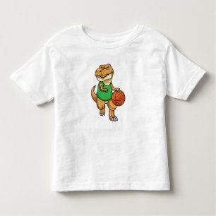 Dinosaurier beim Sport mit Basketball Kleinkind T-shirt