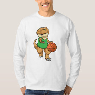 Dinosaurier beim Sport mit Basketball T-Shirt